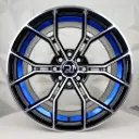 RIN 15X8 4-100/114.3 R1 SPORT DX755 BLACK MACHINE FACE BLUE UNDERCUT* ET0 CB73.1 