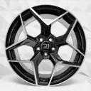RIN 17X7.5 4-100 R1 SPORT FRRI01 BLACK MACHINE FACE ET35 CB73.1