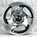 RIN 16X8 5-135 R1 SPORT 1070 BLACK MACHINE FACE MACHINE LIP ET-15 CB87.1