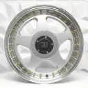 RIN 15X8.5 4-100/4-114.3 R1 SPORT XJ126 SILVER MF MI+GOLD RIVETS ET25 CB73.1