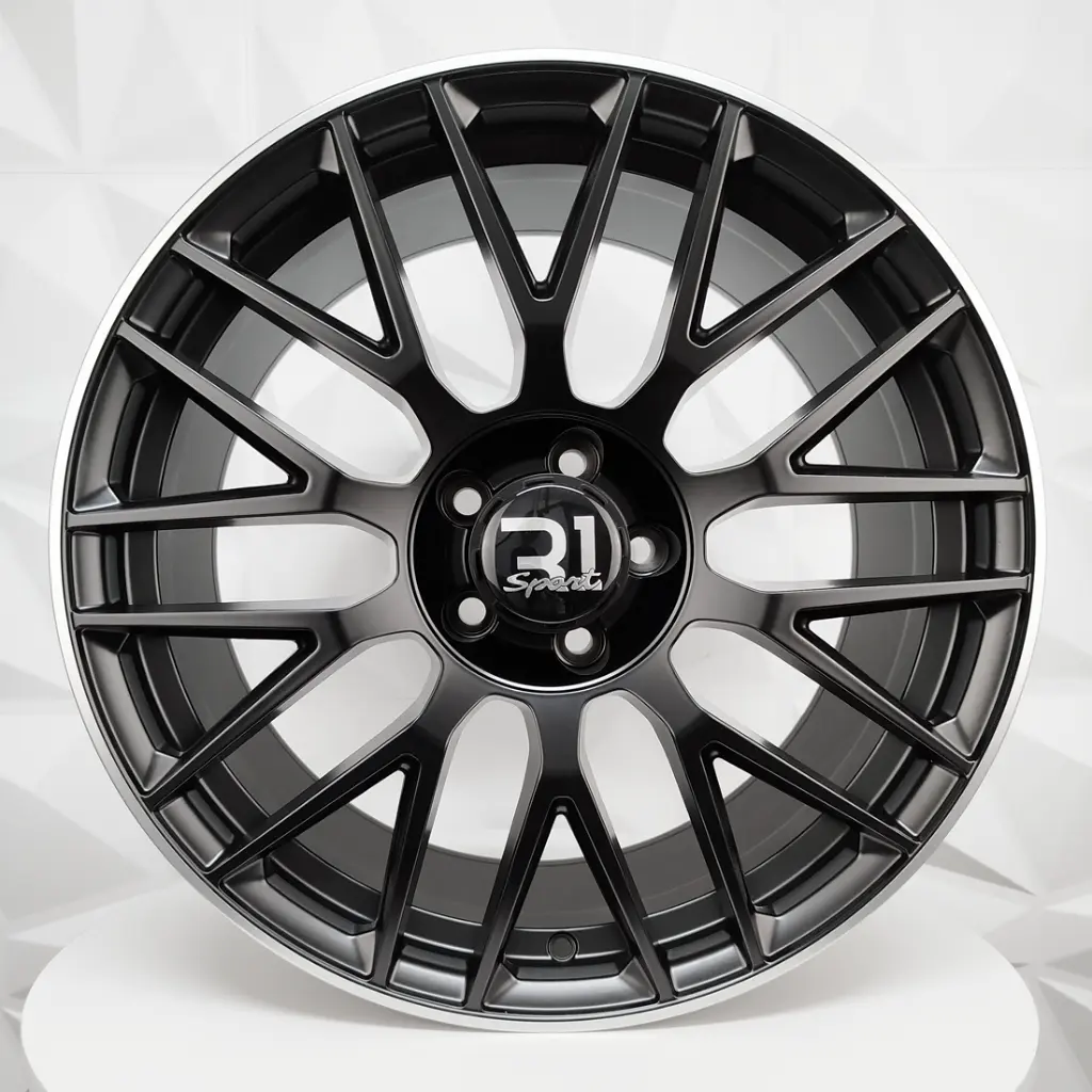 RIN 19X9.5 5-112 R1 SPORT H932F MATTE BLACK MACHINE LIP ET43 CB66.56