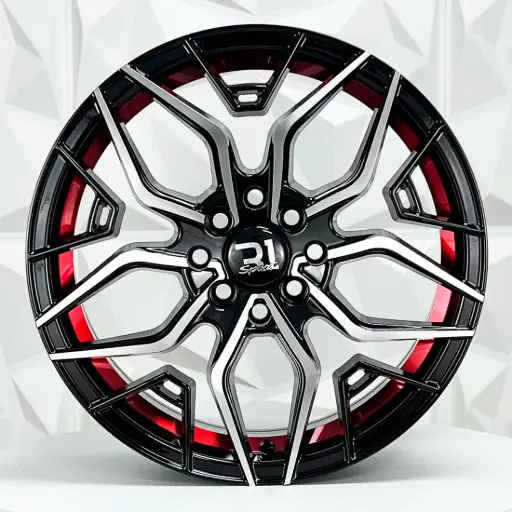 [156797] RIN 15X6.5 8-100/114.3 R1 SPORT 1047 BLACK MF+RED UNDERCUT ET30 CB73.1 