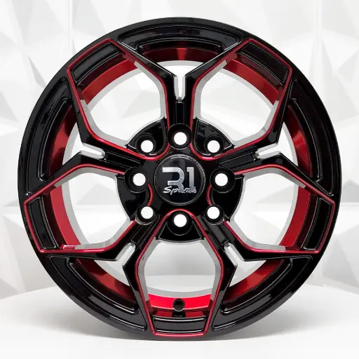 [136569] RIN 13X5.5 4-100/114.3 R1 SPORT 771 BLACK MILLING FACE+ RED PAITING+RED UNDERCUT ET30 CB73.1 