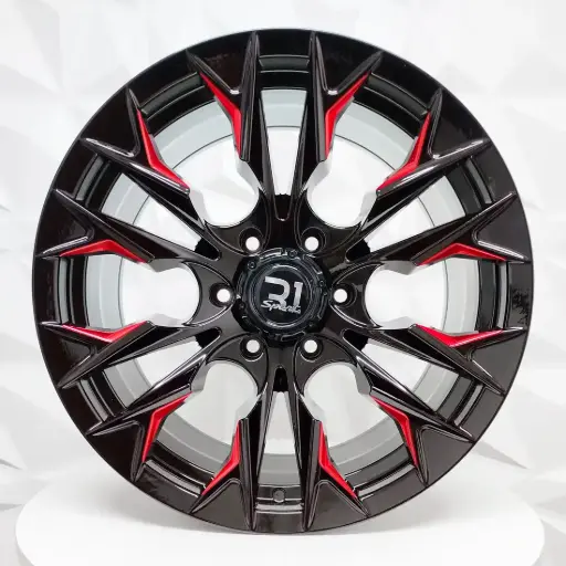 [168551] RIN 16X8 6-139.7 R1 SPORT RGW488 BLACK+MILLING (RED) ET0 CB110 