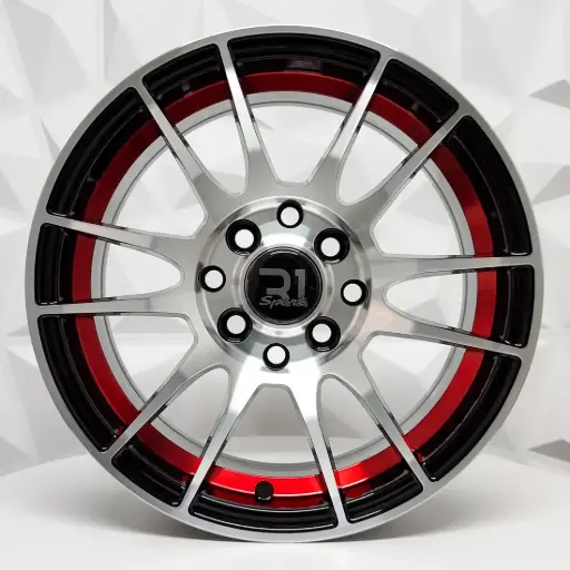 [148577] RIN 14X6 4-100/114.3 R1 SPORT RGW40654 BLACK MACHINE FACE+RED UNDERCUT ET35 CB73.1 