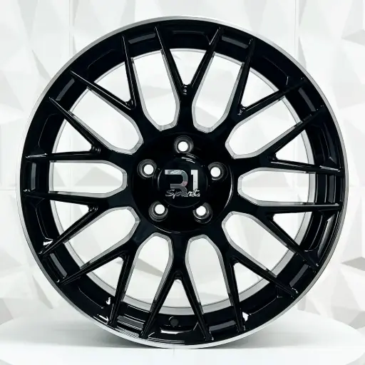 [201509F] RIN 20X8.5 5-112 R1 SPORT XF013 BLACK MACHINE LIP ET38 CB66.45